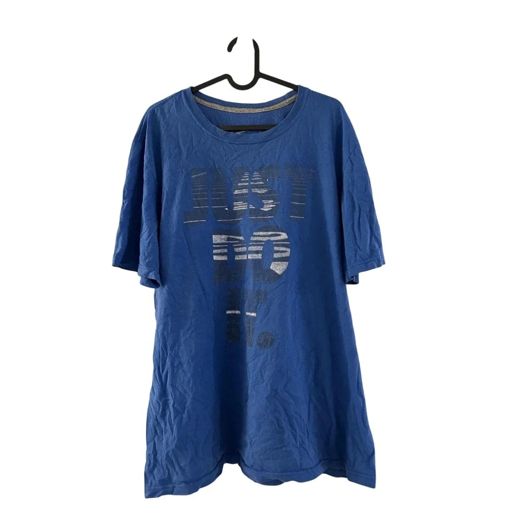 Nike Just Do It Graphic T-Shirt Mens Large Blue Short Sleeve Athletic Tee‎